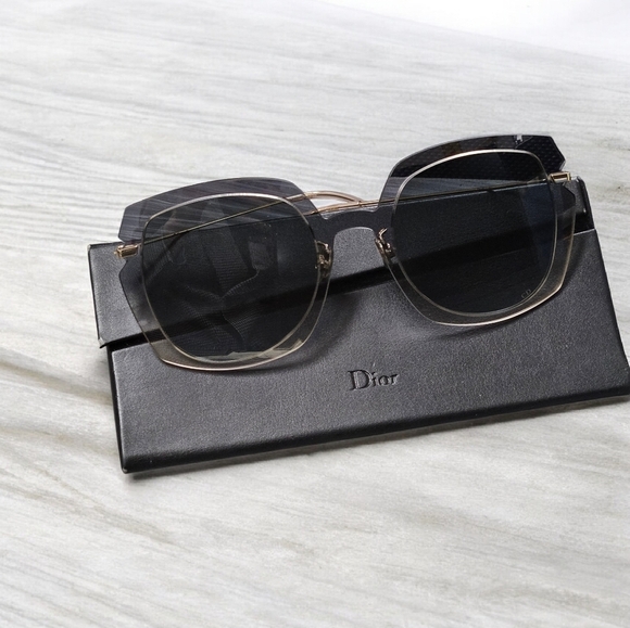 Christian Dior SoRealPop Square Shield Sunglasses Gray Mirror Lens + Case & Box main image 12